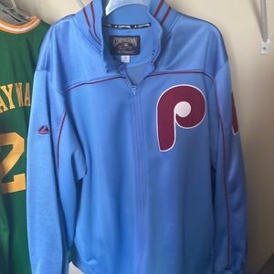Official Coopertown Collection Throwback Philadelphia Phillies Bullpen Jacket xl